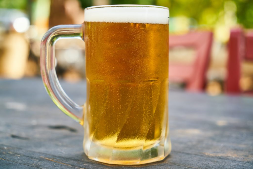A full stein of beer, the best alcohol option for budget travel.