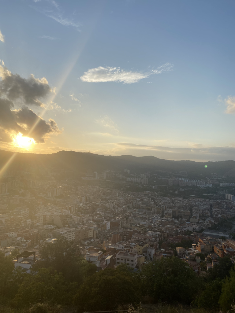 Sunset from the free bunkers view point in Barcelona. Completely free, so great on a budget.
