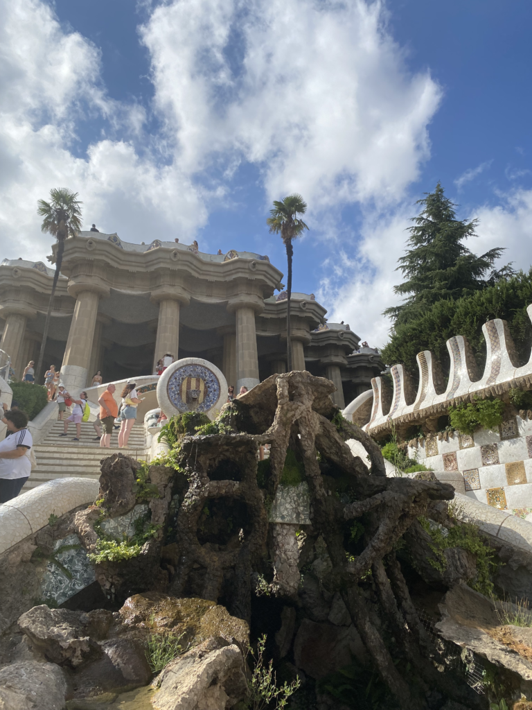 Views of the abstract architecture and tiling within Park Guell